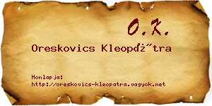 Oreskovics Kleopátra névjegykártya